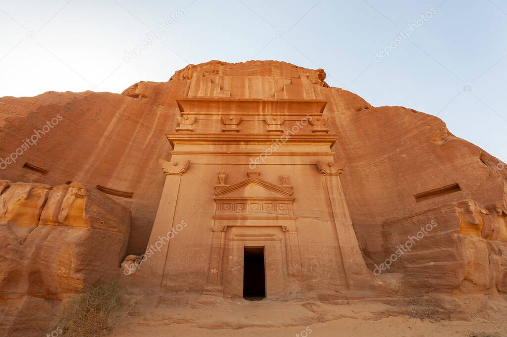 Ancient carved buildings of Madain Saleh in Saudi Arabia