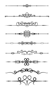 Kaligrafik tasarım elementleri. Çerçeve ve satır klasikleri.