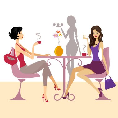 Kafede kadınlar resim çiziyor..