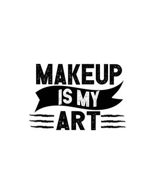 Makyaj benim sanatım. El çizimi tipografi poster tasarımı. Premium Vektörü.
