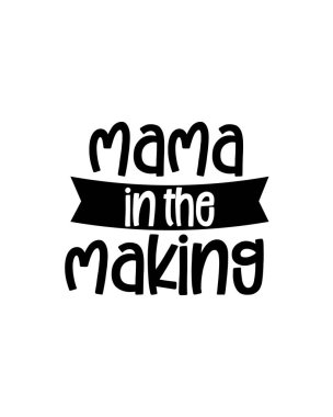 Anne hazırlıyor. El çizimi tipografi poster tasarımı. Premium Vektörü.