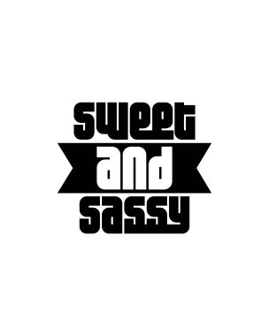 Tatlı ve arsız. El çizimi tipografi poster tasarımı. Premium Vektörü.