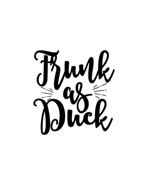 Frunk Como Pato Desenho Cartaz Tipográfico Desenhado Mão Vetor Premium —  Vetores de Stock