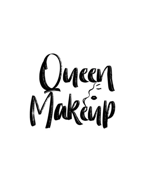 Makijaż Królowej Ręcznie Rysowany Projekt Plakatu Typograficznego Wektor Klasy Premium — Wektor stockowy