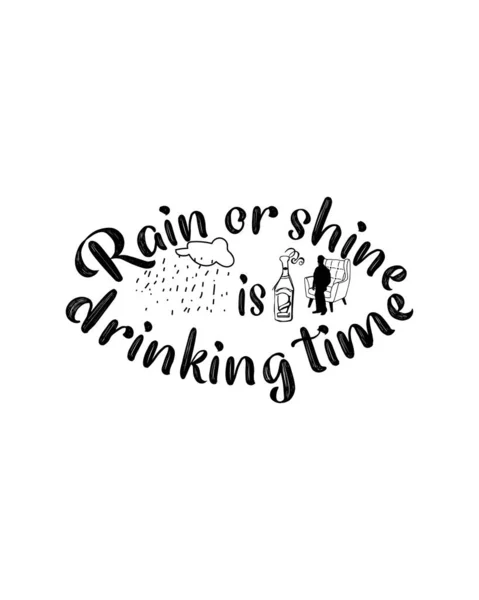 Βροχή Λάμψη Ώρα Για Ποτό Σχεδιασμένο Στο Χέρι Σχέδιο Αφίσα — Διανυσματικό Αρχείο