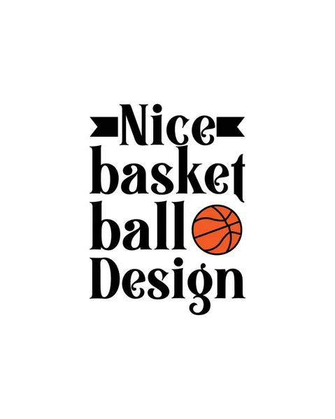 Schönes Basketball Design Handgezeichnetes Typografie Plakatdesign Premium Vektor — Stockvektor
