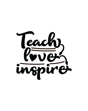 Aşk ilhamını öğret. El çizimi tipografi poster tasarımı. Premium Vektörü.