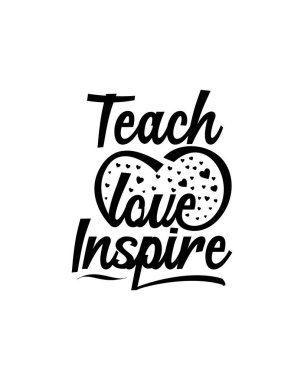 Aşk ilhamını öğret. El çizimi tipografi poster tasarımı. Premium Vektörü.