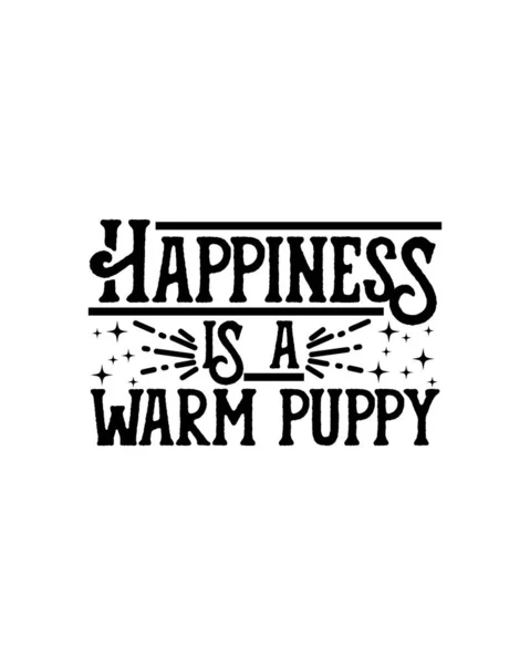 행복은 강아지입니다 손으로 타이포그래피 포스터 디자인 프리미엄 Vector — 스톡 벡터