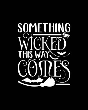 Bu tarafa kötü bir şey geliyor. El çizimi tipografi poster tasarımı. Premium Vektörü.