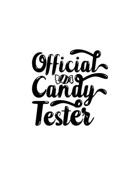 Officiella Candy Tester Handritad Typografi Affisch Design Premiumvektor — Stock vektor