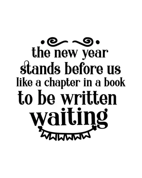 Yeni Yıl Önümüzde Yazılmayı Bekleyen Bir Kitabın Bir Bölümü Gibi — Stok Vektör