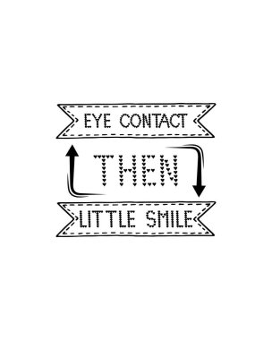 Göz teması sonra küçük bir gülümseme el çizimi tipografi poster tasarımı. Premium Vektörü.