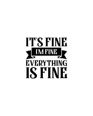 Ben iyiyim. Her şey yolunda. El çizimi tipografi poster tasarımı. Premium Vektörü.