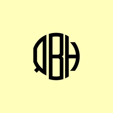 Yaratıcı Yuvarlak Harfler QBH Logosu. Bu başlangıç için hangi şirket veya markanın adı uygun olacaktır.