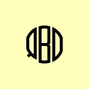 Yaratıcı Yuvarlak Harfler QBO Logosu. Bu başlangıç için hangi şirket veya markanın adı uygun olacaktır.