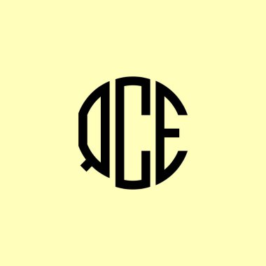 Yaratıcı Yuvarlak Baş Harfler QCE logosu. Bu başlangıç için hangi şirket veya markanın adı uygun olacaktır.