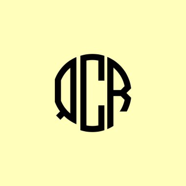 Yaratıcı Yuvarlak Harfler QCR logosu. Bu başlangıç için hangi şirket veya markanın adı uygun olacaktır.