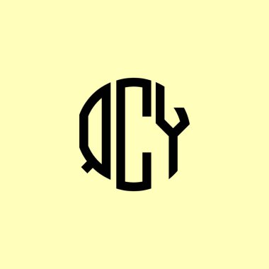 Yaratıcı Yuvarlak Harfler QCY logosu. Bu başlangıç için hangi şirket veya markanın adı uygun olacaktır.