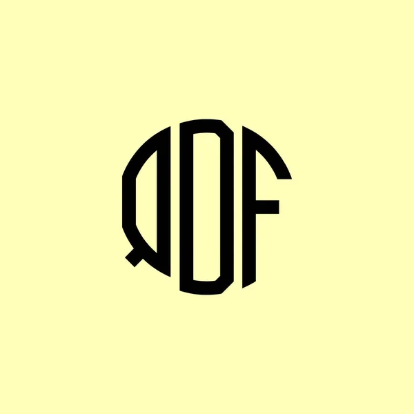 Letras Iniciales Redondeadas Creativas Logo Qdf Será Adecuado Para Qué — Vector de stock