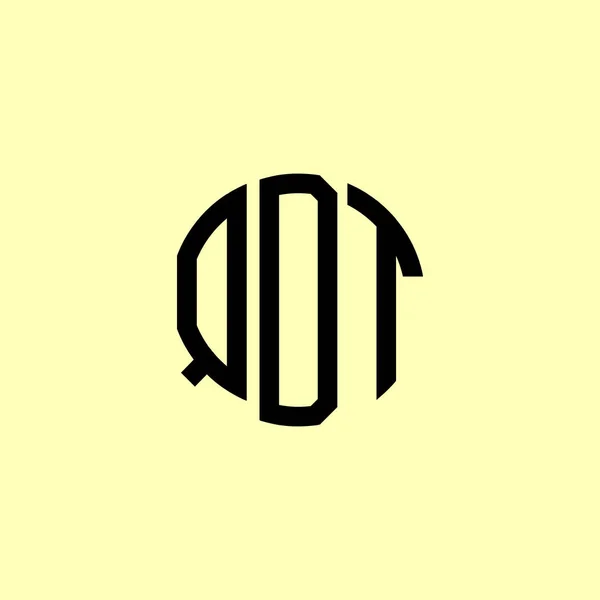 Logo Creativo Arrotondato Iniziale Qdt Logo Sarà Adatto Quale Azienda — Vettoriale Stock