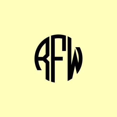 Yaratıcı Yuvarlak Harfler RFW Logosu. Bu başlangıç için hangi şirket veya markanın adı uygun olacaktır.