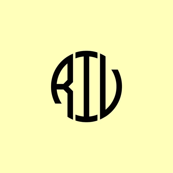 Letras Iniciales Redondeadas Creativas Logotipo Riv Será Adecuado Para Qué — Archivo Imágenes Vectoriales