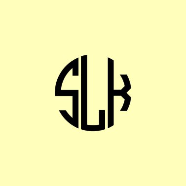 Yaratıcı Yuvarlak Harfler SLK Logosu. Bu başlangıç için hangi şirket veya markanın adı uygun olacaktır.