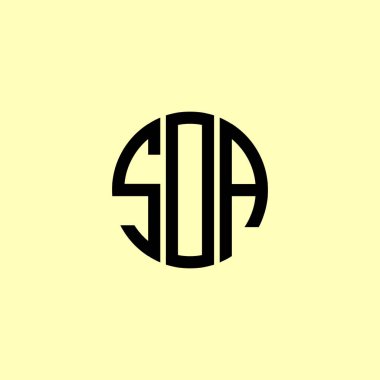 Yaratıcı Yuvarlak Harfler SOA logosu. Bu başlangıç için hangi şirket veya markanın adı uygun olacaktır.