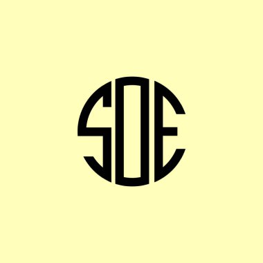 Yaratıcı Yuvarlak Baş harfler SOE logosu. Bu başlangıç için hangi şirket veya markanın adı uygun olacaktır.