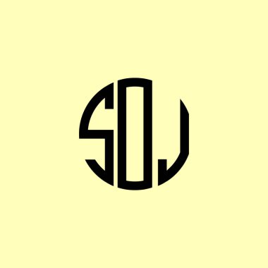 Yaratıcı Yuvarlak Baş harfler SOJ logosu. Bu başlangıç için hangi şirket veya markanın adı uygun olacaktır.