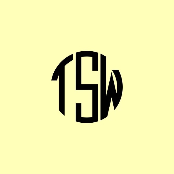 Letras Iniciales Redondeadas Creativas Logo Tsw Será Adecuado Para Qué — Vector de stock