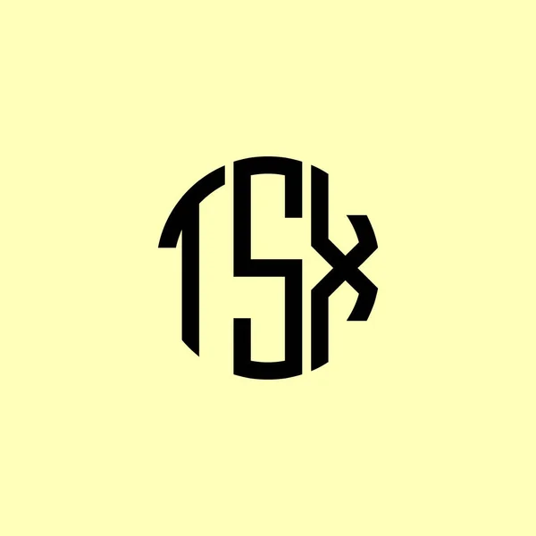 Kreativa Rundade Inledande Bokstäver Tsx Logotypen Det Kommer Att Vara — Stock vektor