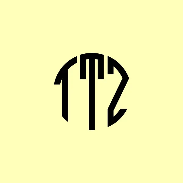 Yaratıcı Yuvarlak Baş Harfler Ttz Logosu Başlangıç Için Hangi Şirket — Stok Vektör