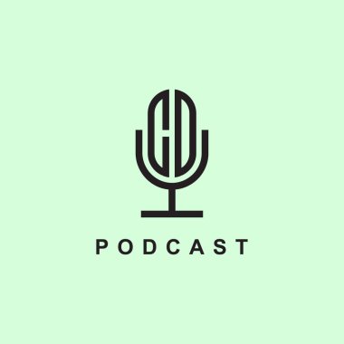 Podcast ya da Müzik için yaratıcı harfler CO logosu. Bu başlangıç için hangi şirket veya markanın adı uygun olacaktır.