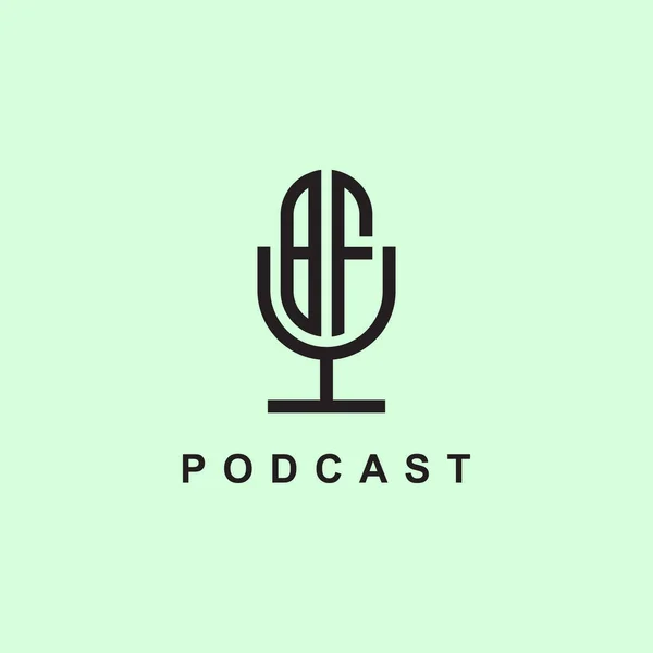 Creative Initial Letters Logo Voor Podcast Muziek Het Zal Geschikt — Stockvector