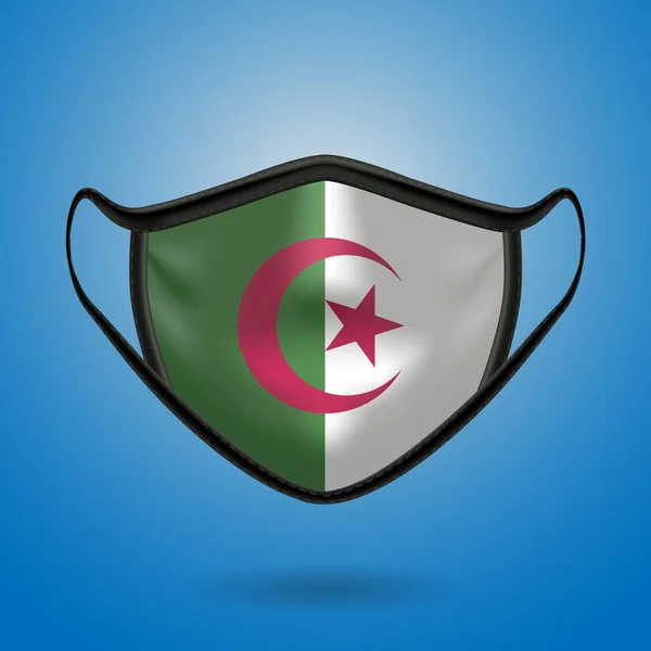 Ρεαλιστική Προστατευτική Μάσκα Εθνική Σημαία Αλγερίας Υγειονομική Περίθαλψη Και Ιατρική — Διανυσματικό Αρχείο