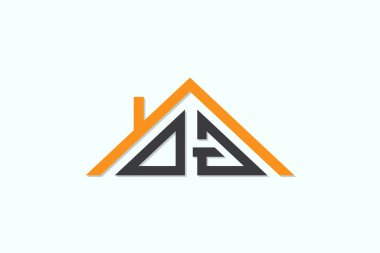 Ev ya da gayrimenkul için DJ logosu. Bu logoda harfler ve çatı var. Bu başlangıç için hangi şirket veya markanın adı uygun olacaktır.