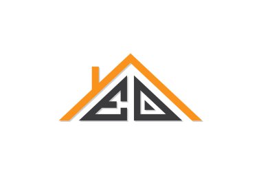 Ev ya da gayrimenkul için EO logosu. Bu logoda harfler ve çatı var. Bu başlangıç için hangi şirket veya markanın adı uygun olacaktır.