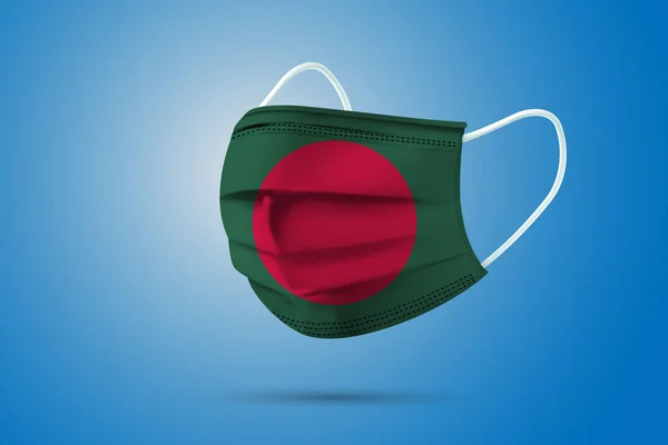 Masque Médical Protecteur Réaliste Avec Drapeau National Bangladesh Soins Santé — Image vectorielle