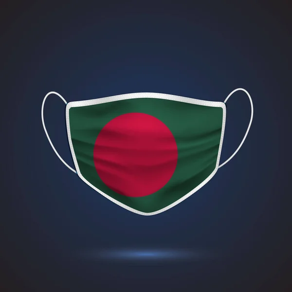 Realistische Medizinische Schutzmaske Mit Nationalflagge Von Bangladesch Gesundheitswesen Und Medizinisches — Stockvektor