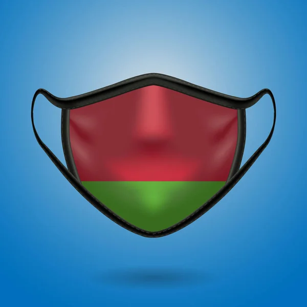 Realistická Ochranná Lékařská Maska Vlajkou Běloruska Zdravotní Péče Lékařská Koncepce — Stockový vektor