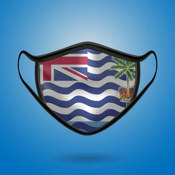 Realistisch Beschermend Medisch Masker Met Nationale Vlag Van Brits Indisch — Stockvector