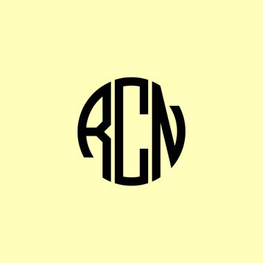 Yaratıcı Yuvarlak Harfler RCN Logosu. Bu başlangıç için hangi şirket veya markanın adı uygun olacaktır.