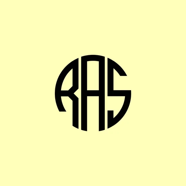 Creative Rounded Initial Letters Ras Logo Dalam Bahasa Inggris Ini - Stok Vektor