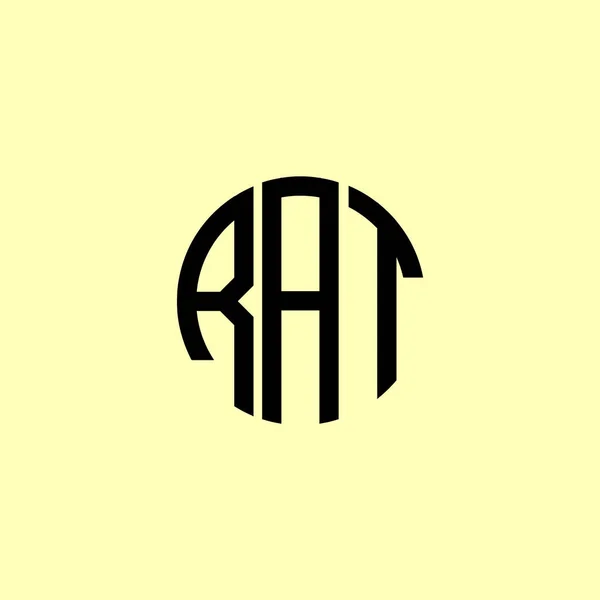 Letras Iniciales Redondeadas Creativas Logo Rat Será Adecuado Para Qué — Archivo Imágenes Vectoriales