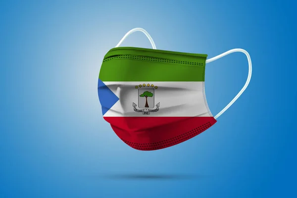 Realistische Medizinische Schutzmaske Mit Nationalflagge Von Äquatorialguinea Gesundheitswesen Und Medizinisches — Stockvektor