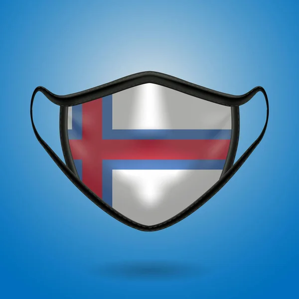 Realistic Protective Medical Mask National Flag Faroe Island Health Care — Stock Vector