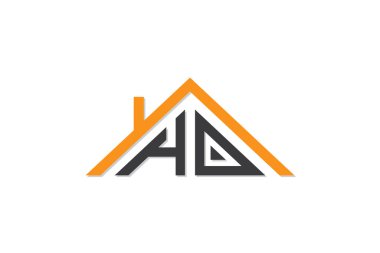 Ev ya da gayrimenkul için HO logosu. Bu logoda harfler ve çatı var. Bu başlangıç için hangi şirket veya markanın adı uygun olacaktır.