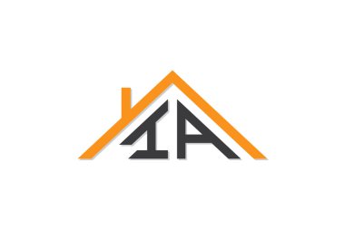 Ev ya da gayrimenkul için iç işleri logosu. Bu logoda harfler ve çatı var. Bu başlangıç için hangi şirket veya markanın adı uygun olacaktır.